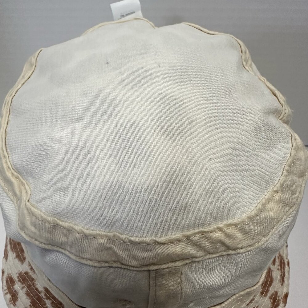 Aerie Animal Print Women's Bucket Hat One Size Tan and Ivory Beach Casual - Picture 5 of 7